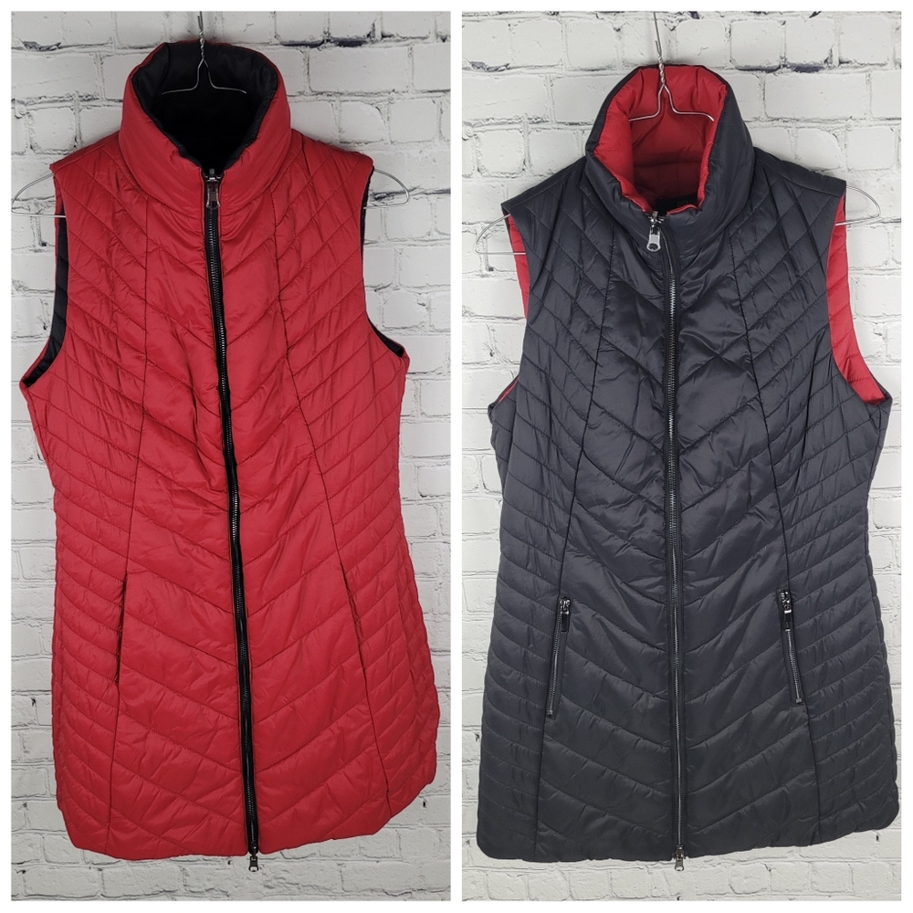 RENUAR | reversible water repellent zip long puffer vest gilet